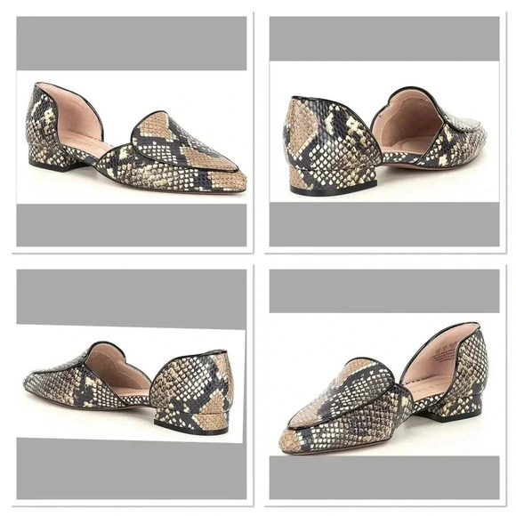 Preston & York Shannon Snake Print d'Orsay Flats - Picture 1 of 9